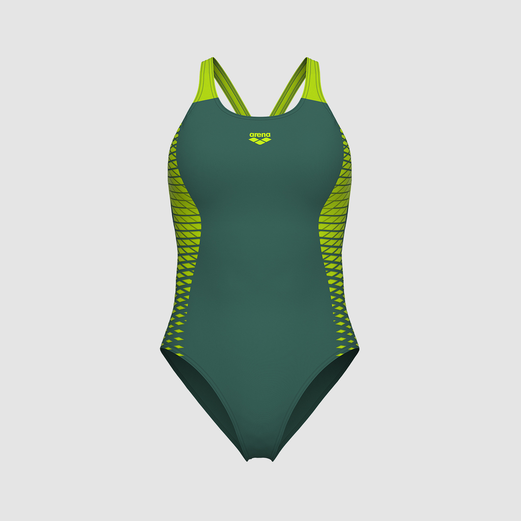 Arena W Arena Openings Swimsuit V Back Lb Badeanzug in GRÜN