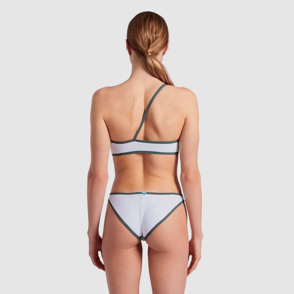 Arena W Arena Logo One Piece Single Shoulder Badeanzug in WEISS