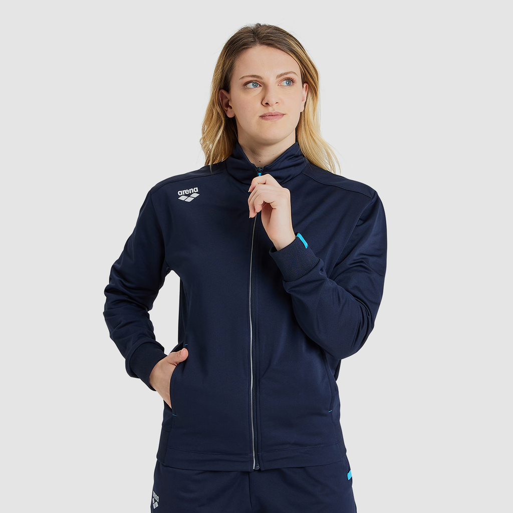 Arena Team Jacket Panel Knitted Poly in BLAU