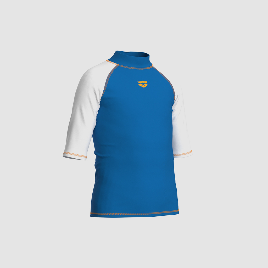 Arena Jr Unisex Arena Rash Vest S/S Graphic UV Shirt in BLAU
