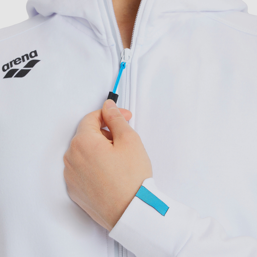 Arena Team Hooded Jacket Panel in WEISS