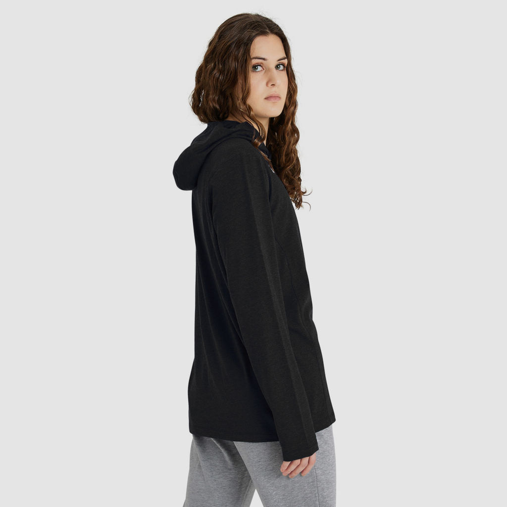 Arena Team Hooded Long Sleeve T-Shirt Panel in SCHWARZ