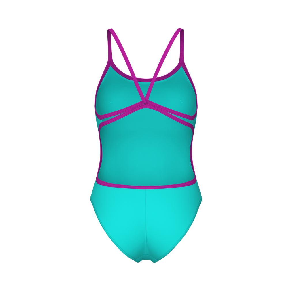 Arena Swimsuit Lace Back Solid Badeanzug in BLAU