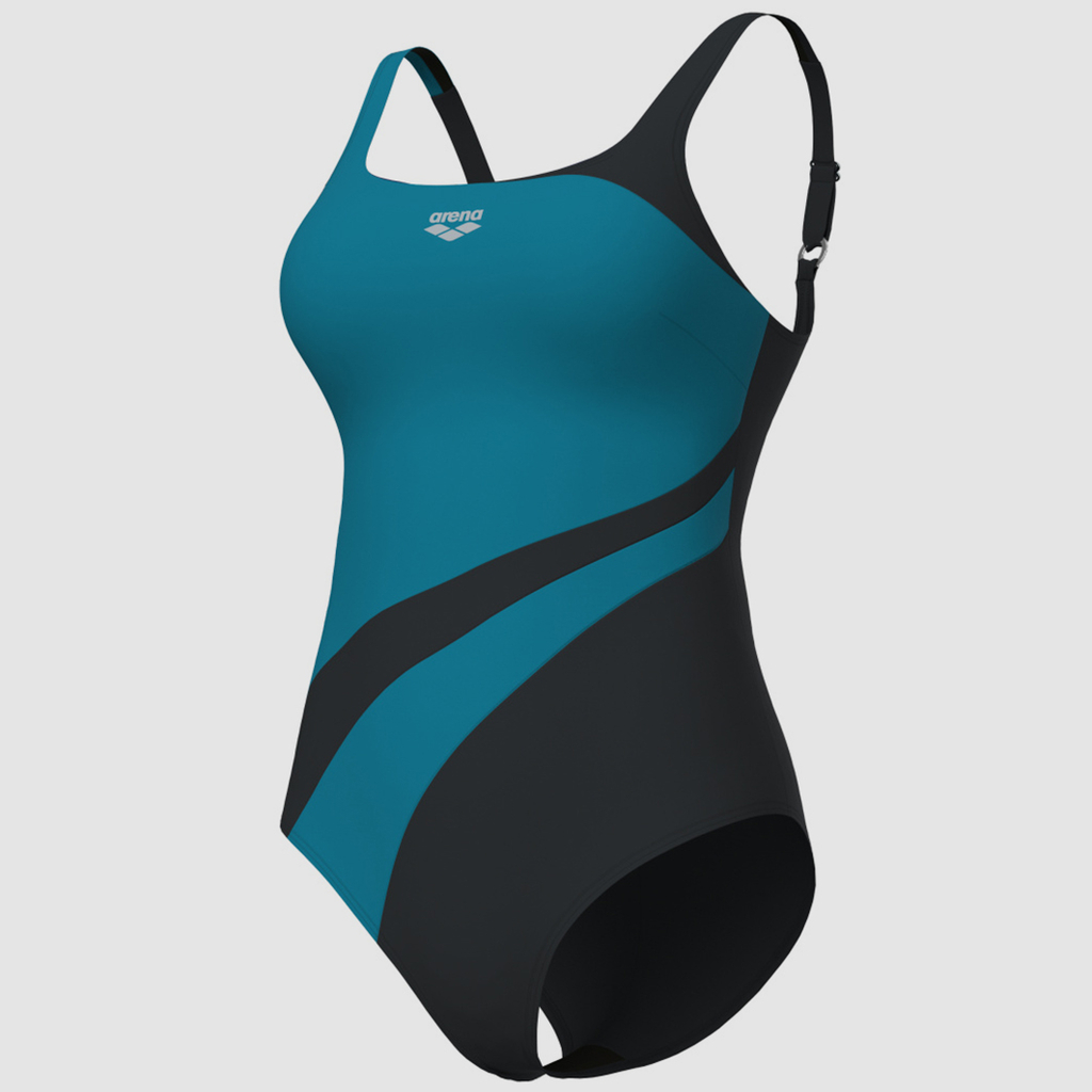 Arena W Arena Swimsuit Liliana U Back C Cup Figurformender Badeanzug in GRAU