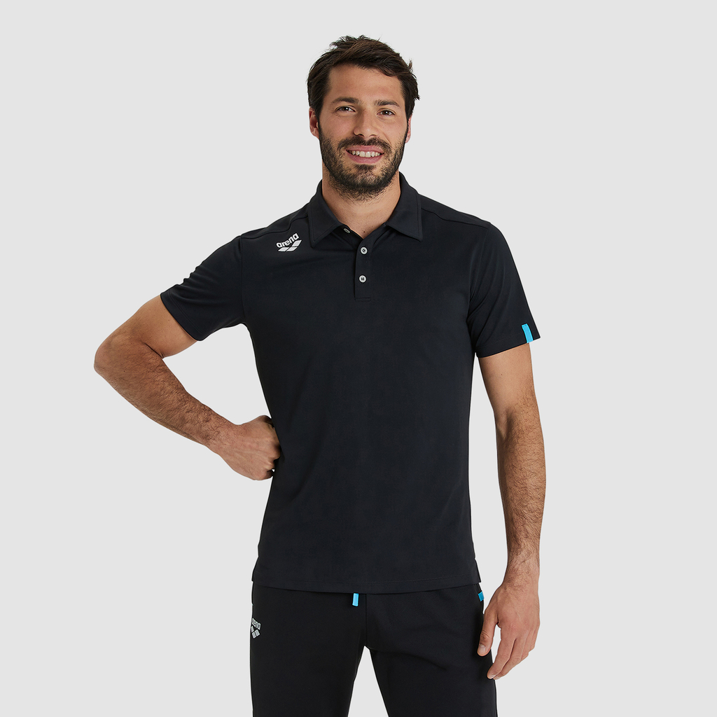 Arena Team Poloshirt Solid in SCHWARZ