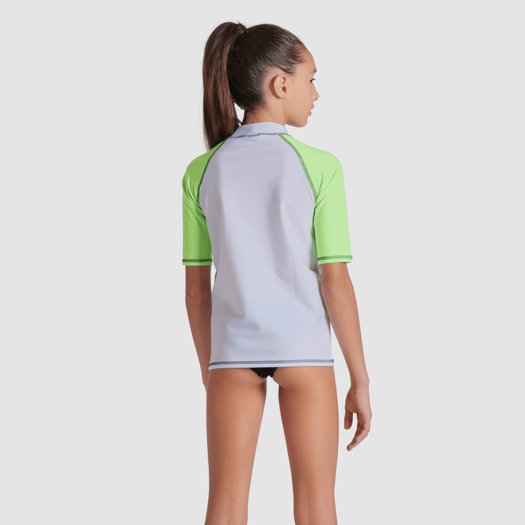 Arena Jr Unisex Arena Rash Vest S/S Graphic UV Shirt in WEISS