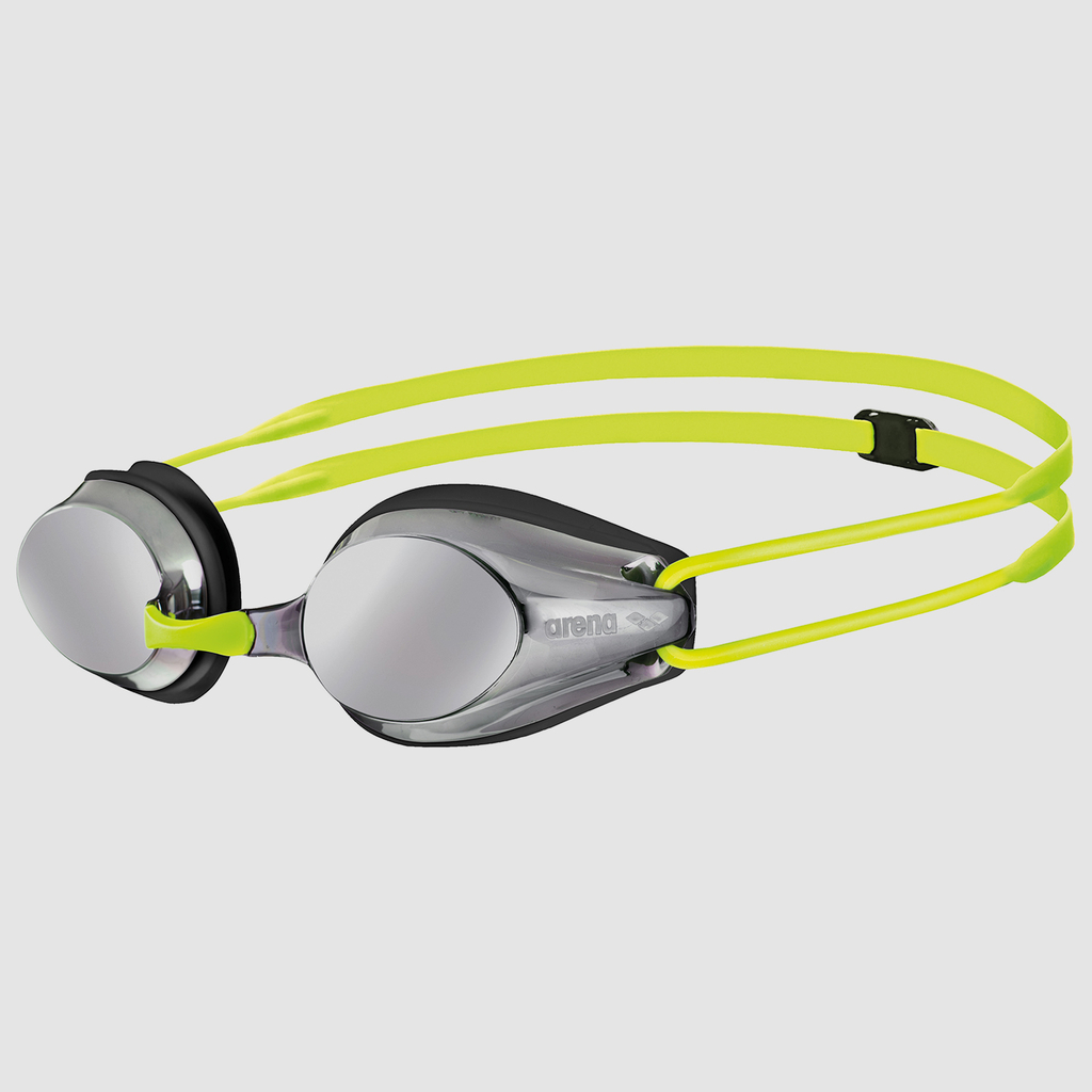 Junior Tracks Mirror Schwimmbrille silver black fluo yellow
