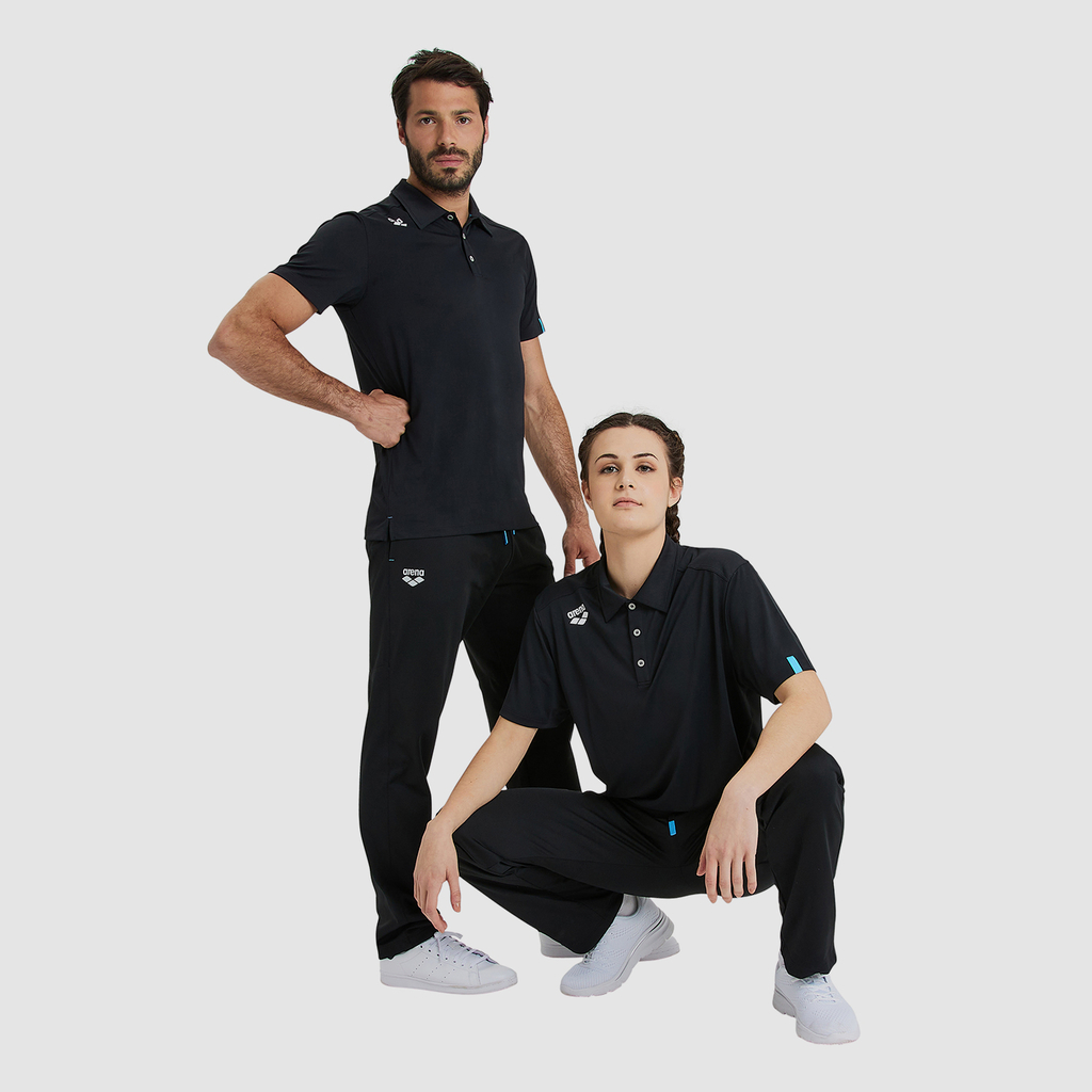 Arena Team Poloshirt Solid in SCHWARZ