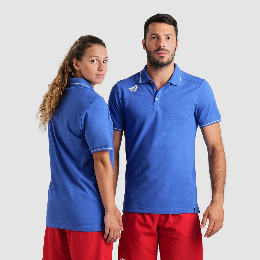 Arena Team Poloshirt Solid Cotton in BLAU