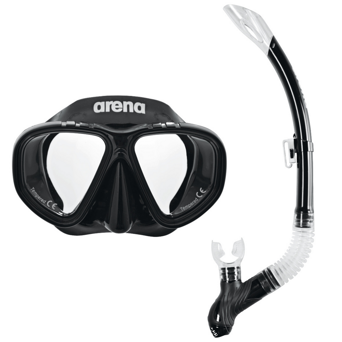 Arena Premium Snorkeling Set in SCHWARZ