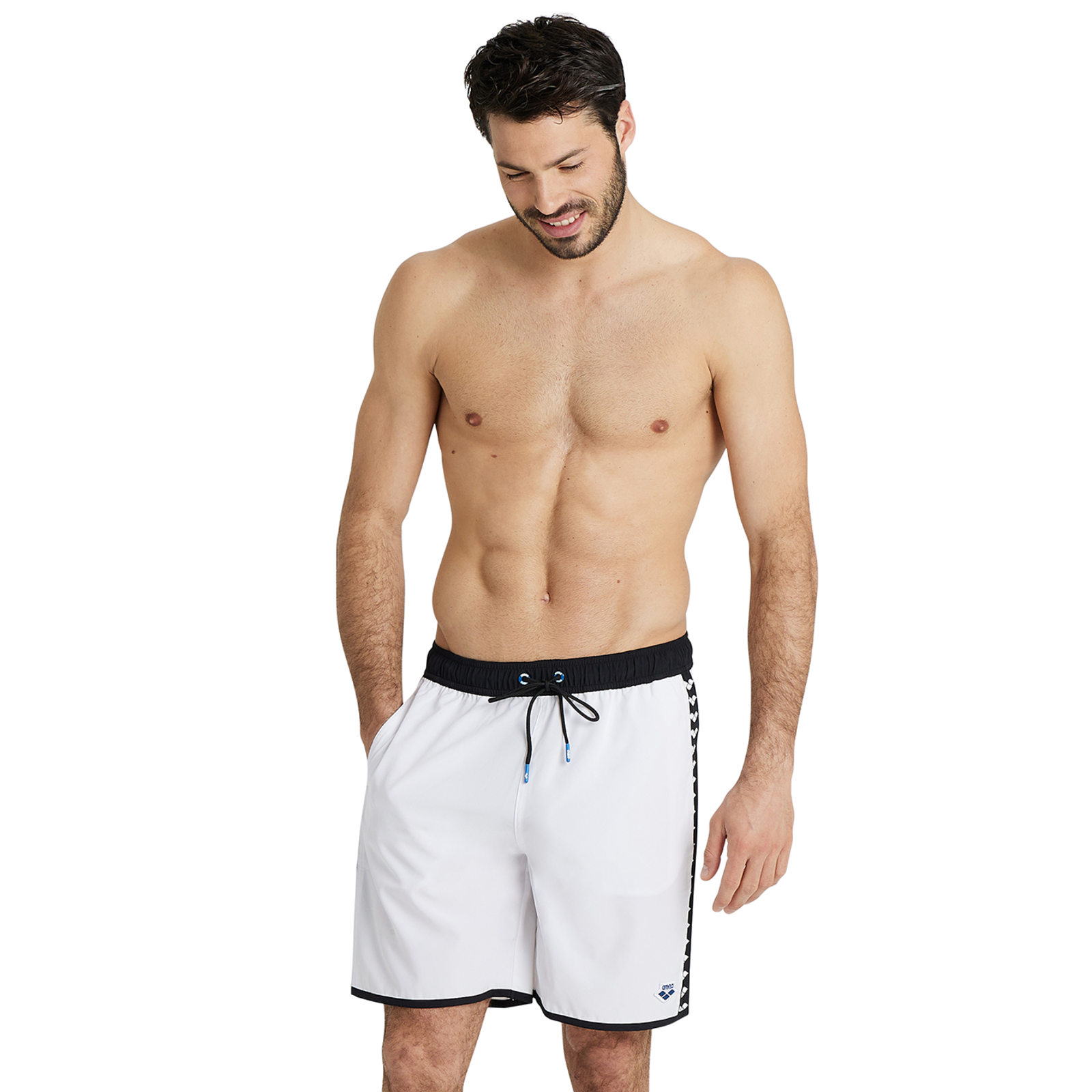 Arena Icons Team Stripe Unisex Bermuda in WEISS