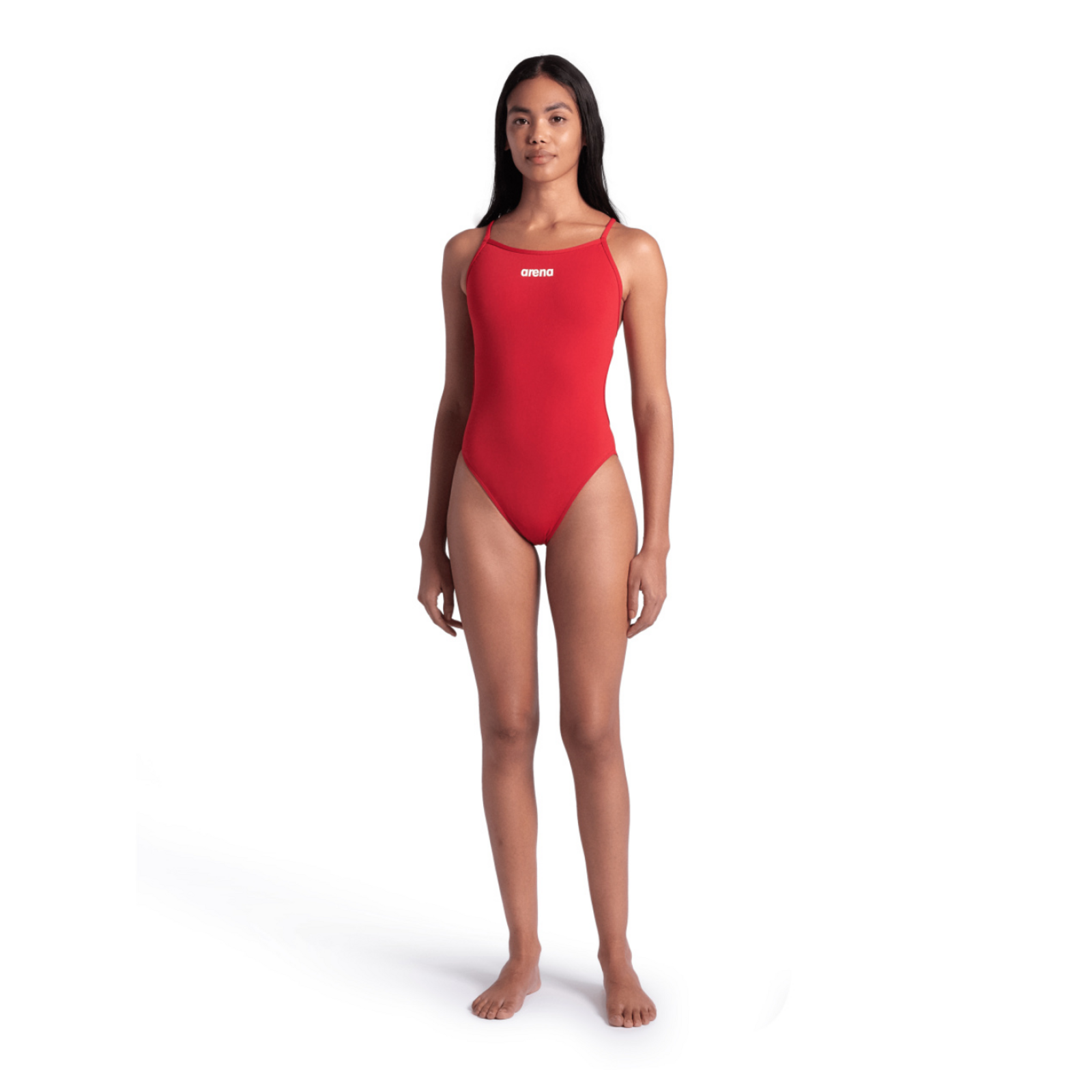 Arena Swimsuit Lace Back Solid Badeanzug in ROT