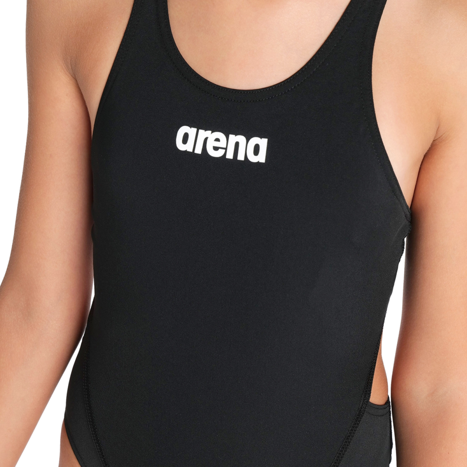 Arena Team Swimsuit Swim Tech Solid Badeanzug in SCHWARZ