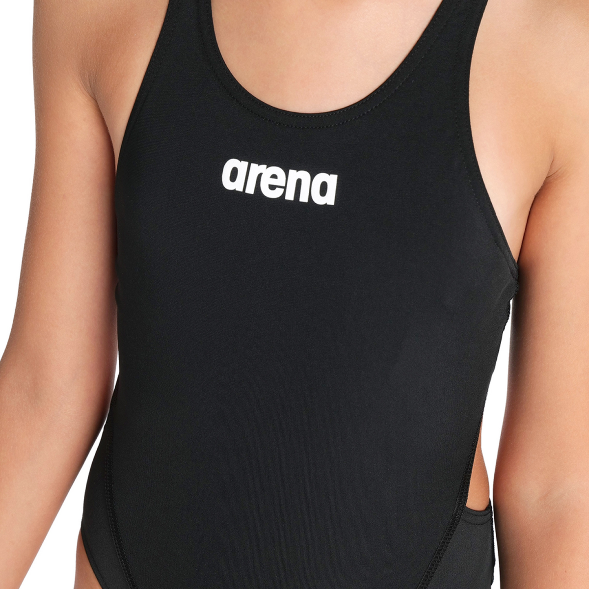 Arena Team Swimsuit Swim Tech Solid Badeanzug in SCHWARZ