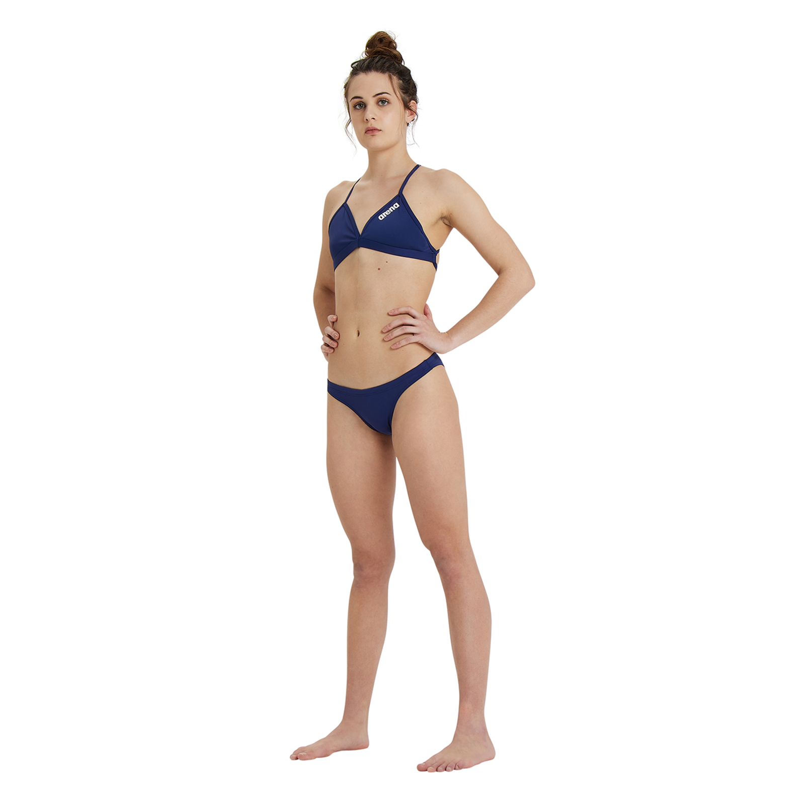 Arena Team Swim Top Tie Back Solid Bikini in BLAU