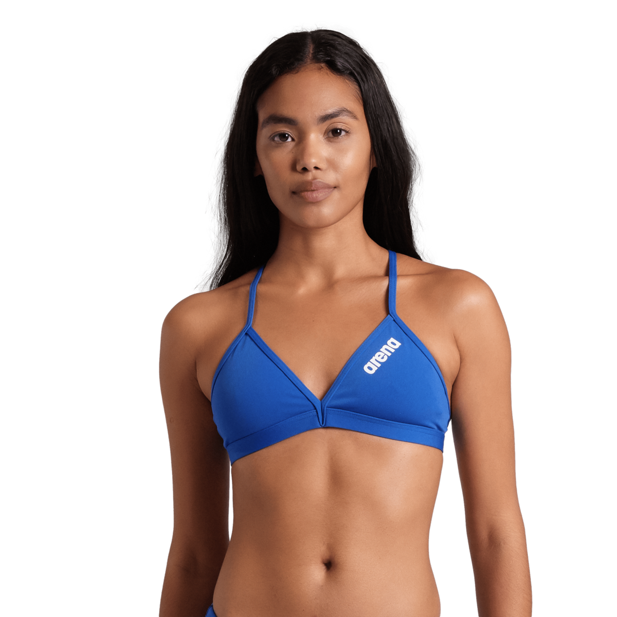 Arena Team Swim Top Tie Back Solid Bikini in BLAU