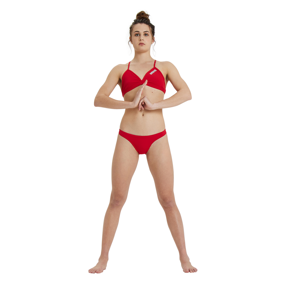 Arena Team Swim Bottom Solid Bikini in ROT