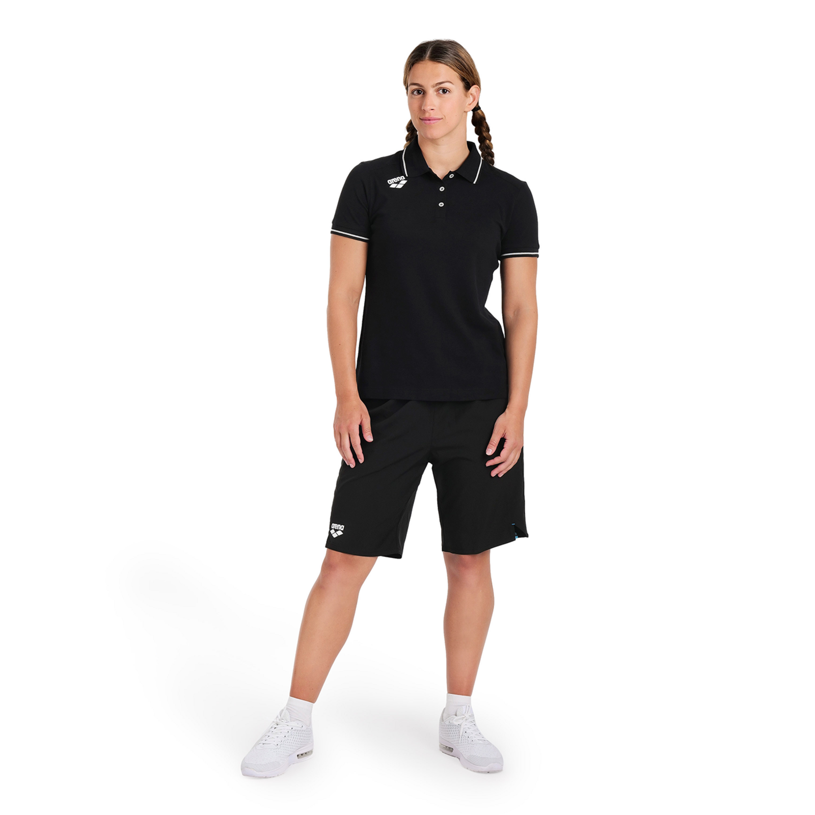Arena Team Poloshirt Solid Cotton in SCHWARZ