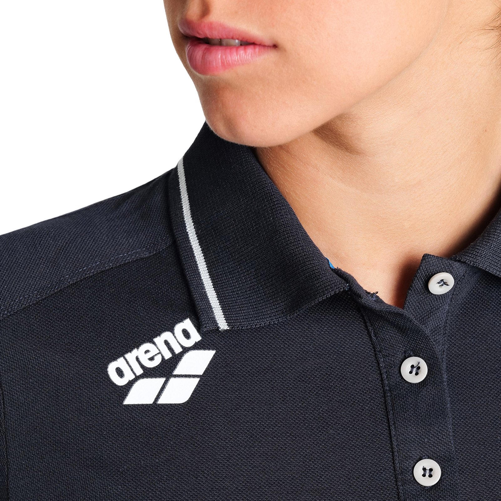 Arena Team Poloshirt Solid Cotton in SCHWARZ