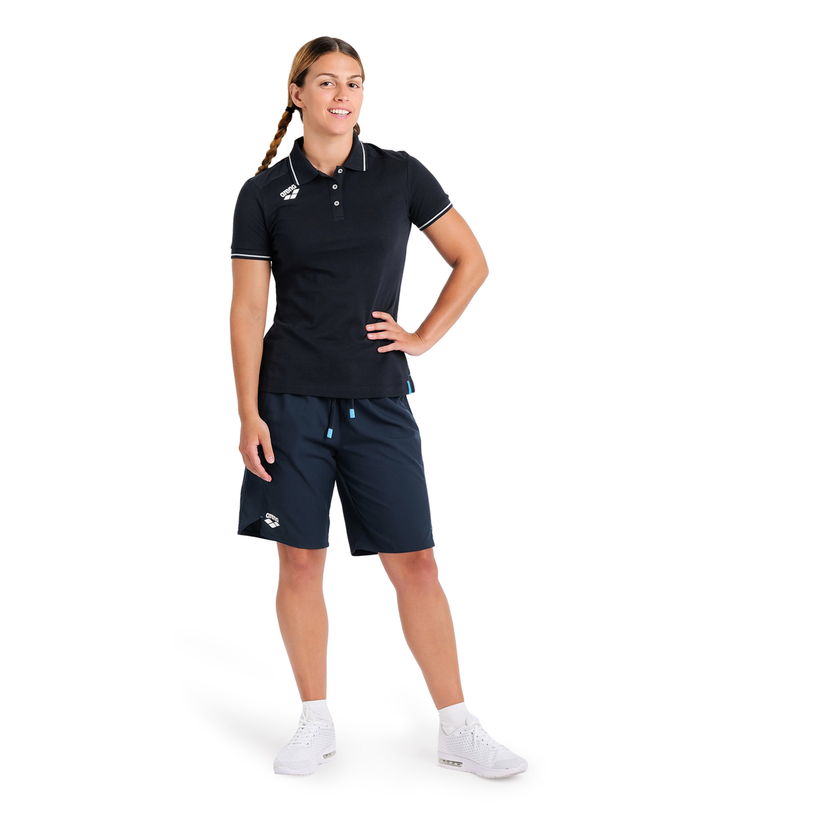 Arena Team Poloshirt Solid Cotton in SCHWARZ