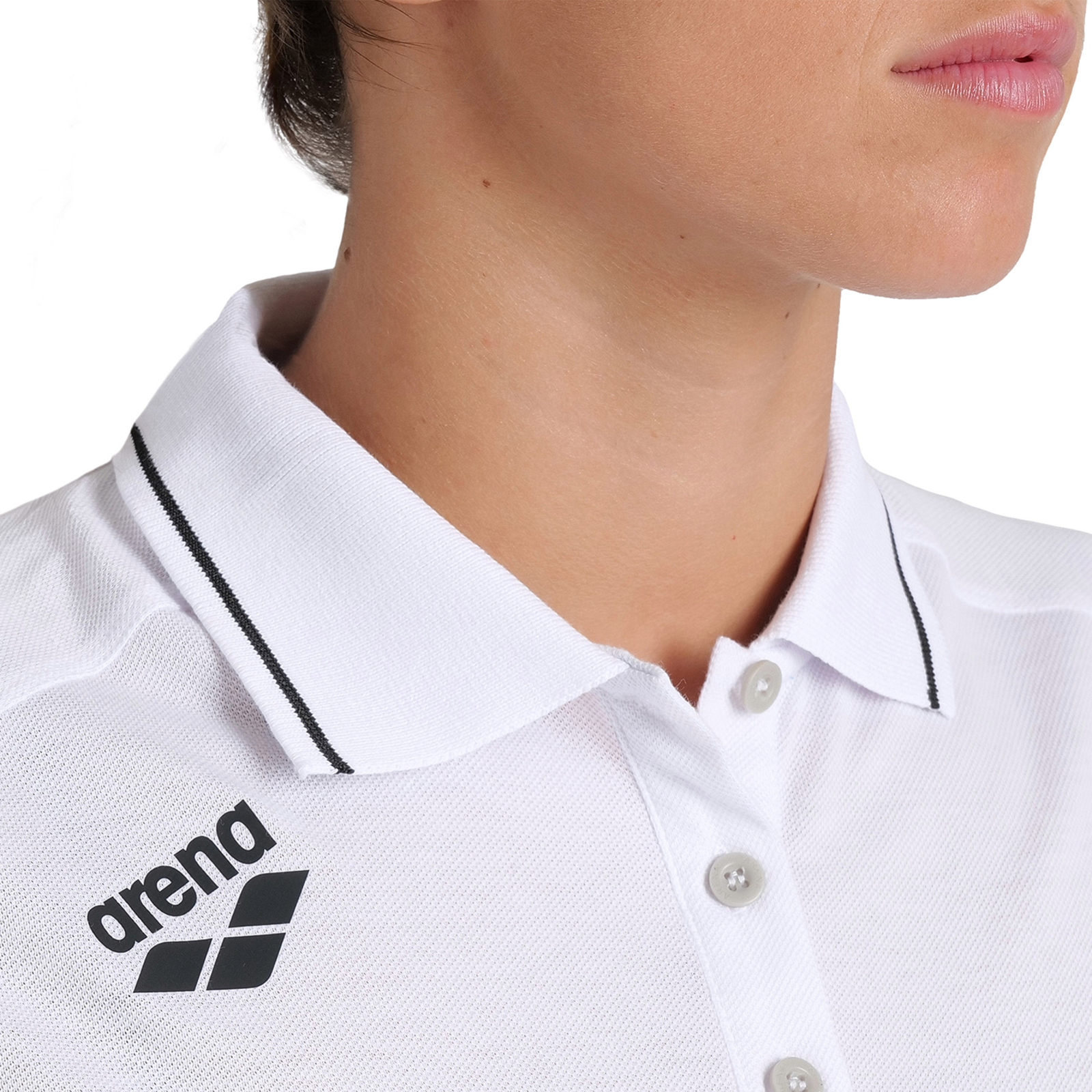 Arena Team Poloshirt Solid Cotton in WEISS