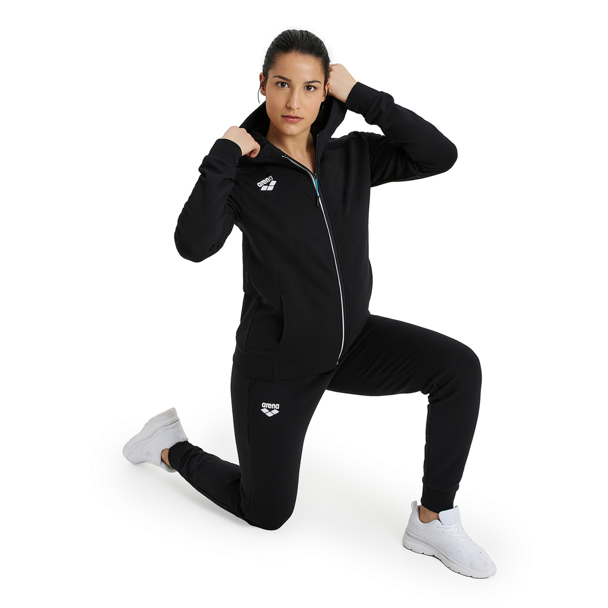 Arena Team Hooded Jacket Panel in SCHWARZ
