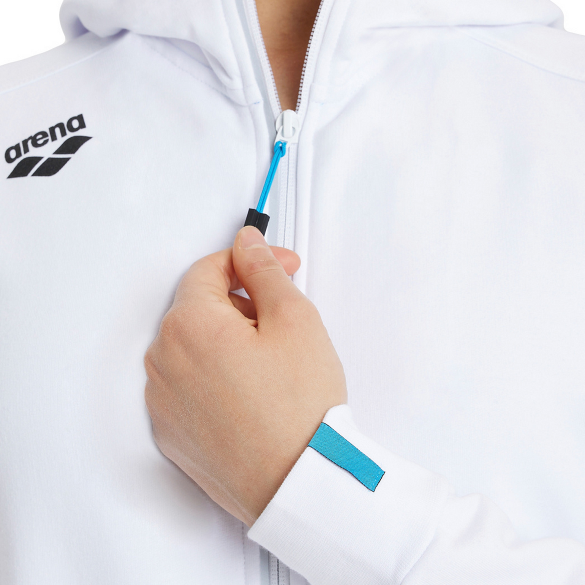 Arena Team Hooded Jacket Panel in WEISS