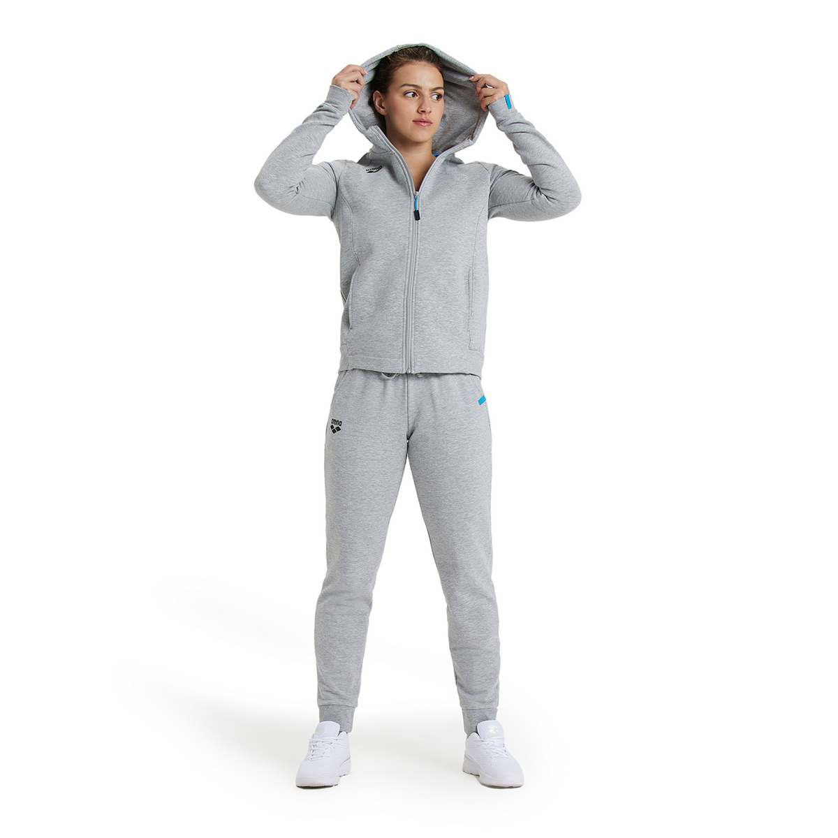 Arena Team Hooded Jacket Panel in GRAU