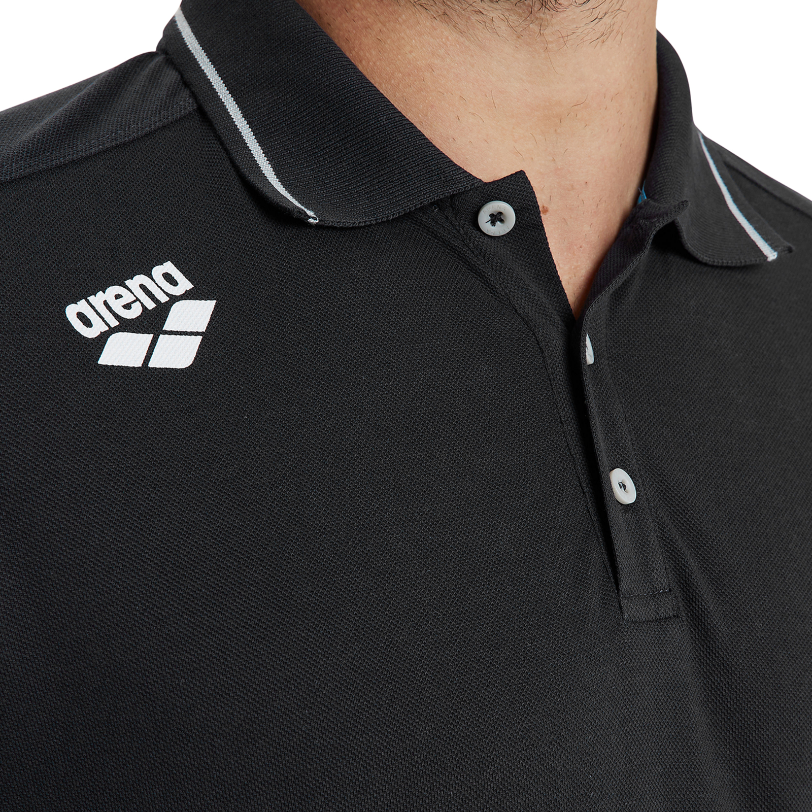 Arena Team Poloshirt Solid Cotton in SCHWARZ