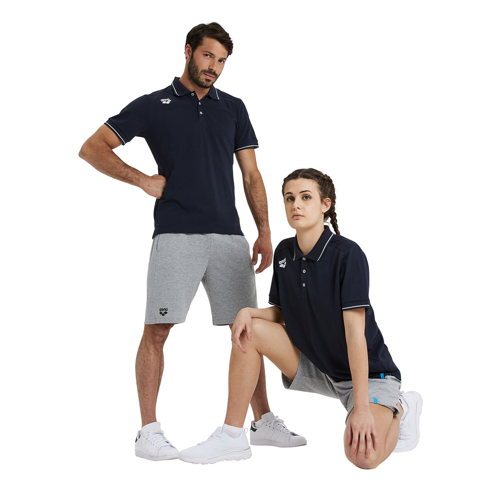 Arena Team Poloshirt Solid Cotton in SCHWARZ