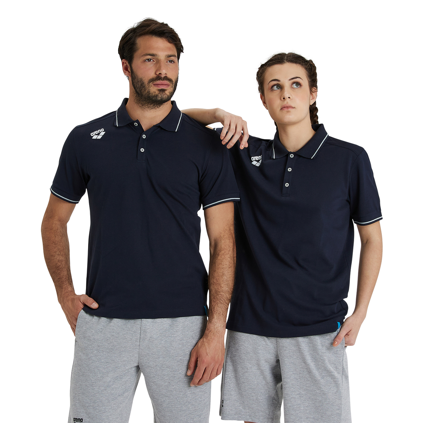 Arena Team Poloshirt Solid Cotton in SCHWARZ