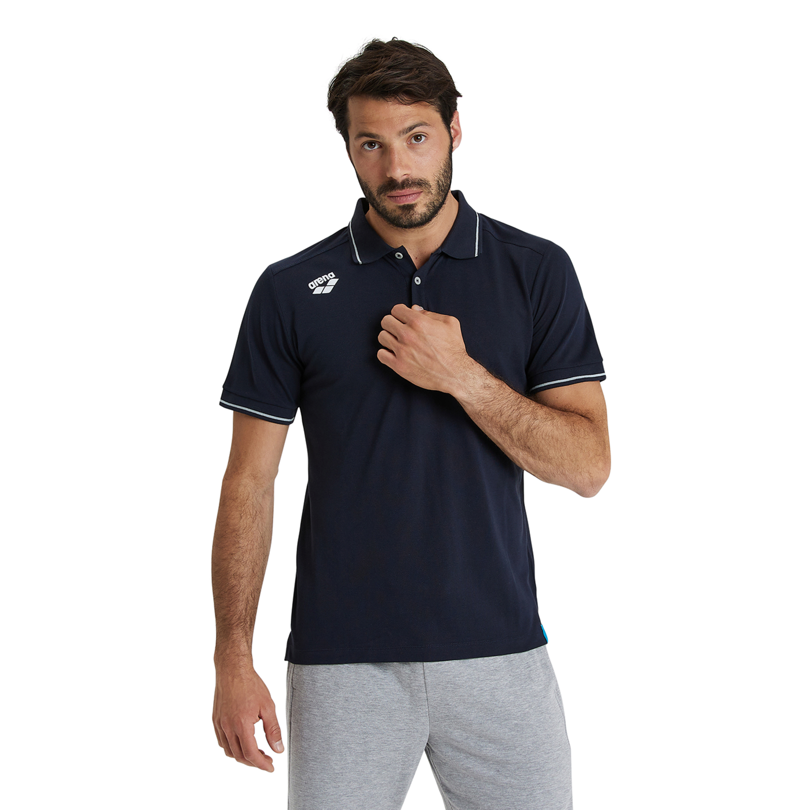 Arena Team Poloshirt Solid Cotton in SCHWARZ