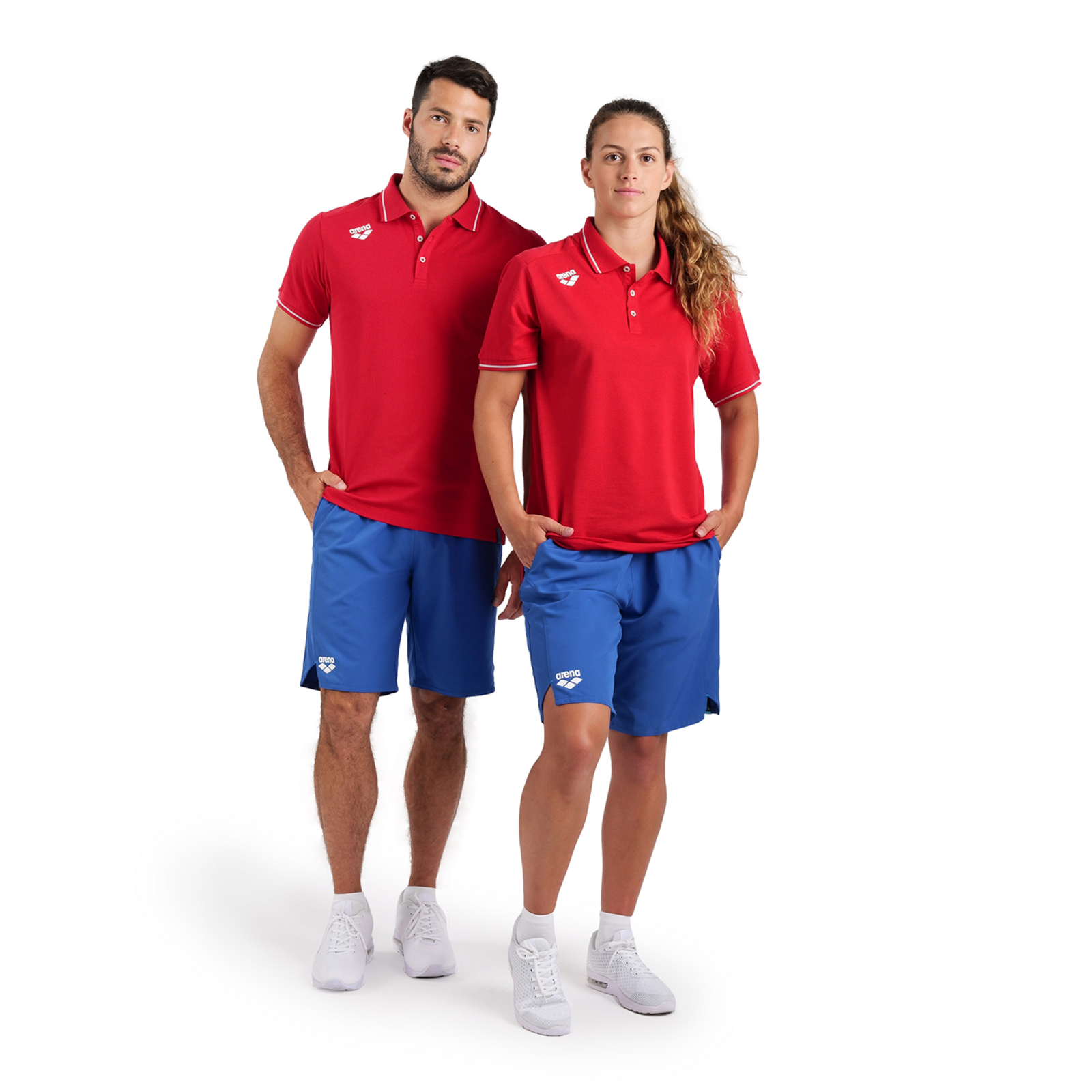 Arena Team Poloshirt Solid Cotton in ROT