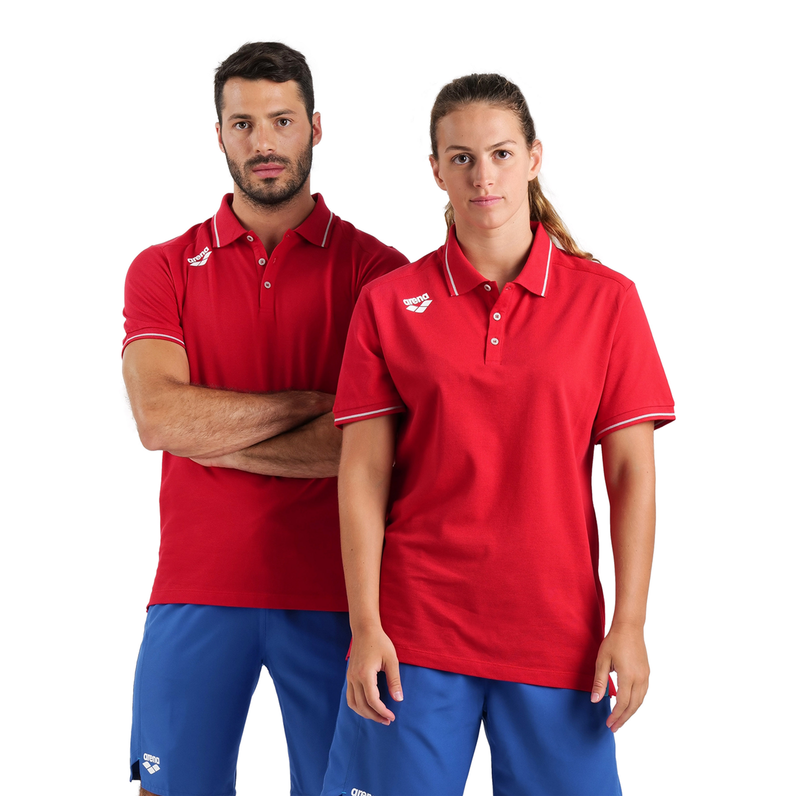 Arena Team Poloshirt Solid Cotton in ROT
