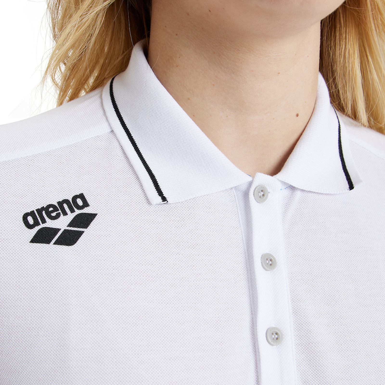 Arena Team Poloshirt Solid Cotton in WEISS