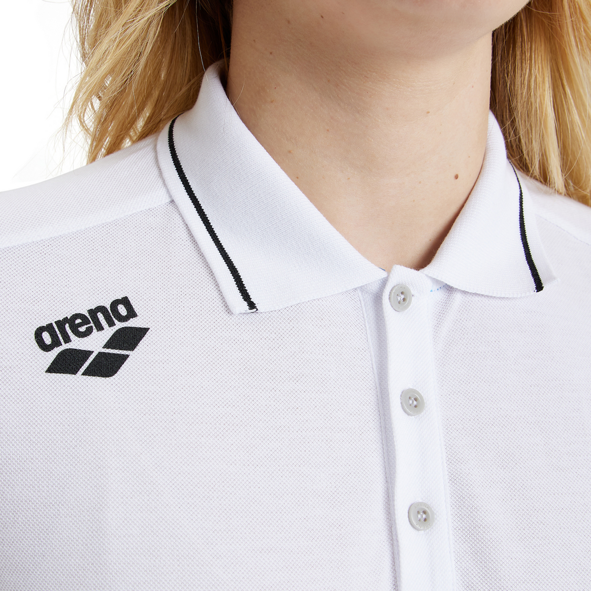 Arena Team Poloshirt Solid Cotton in WEISS