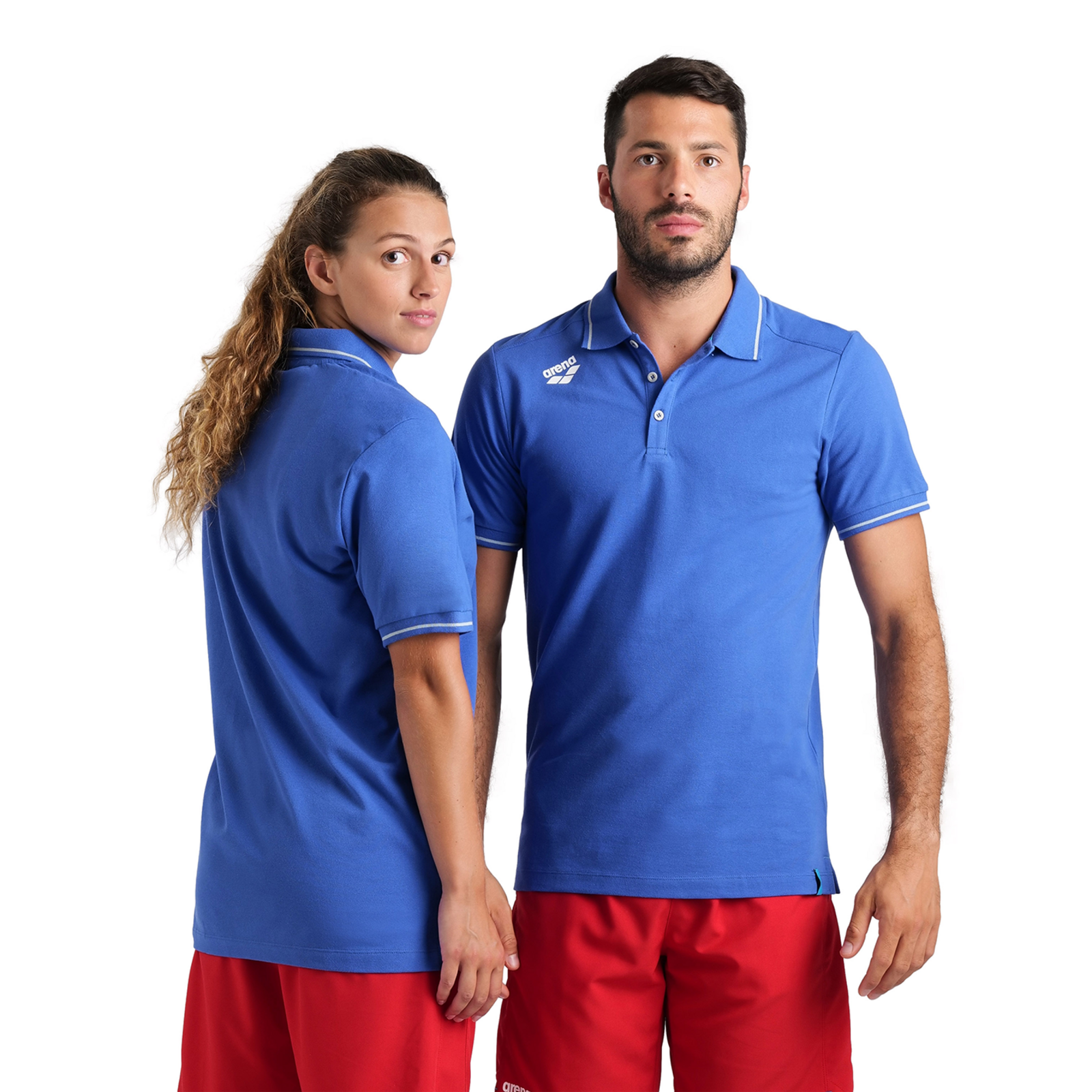 Arena Team Poloshirt Solid Cotton in BLAU