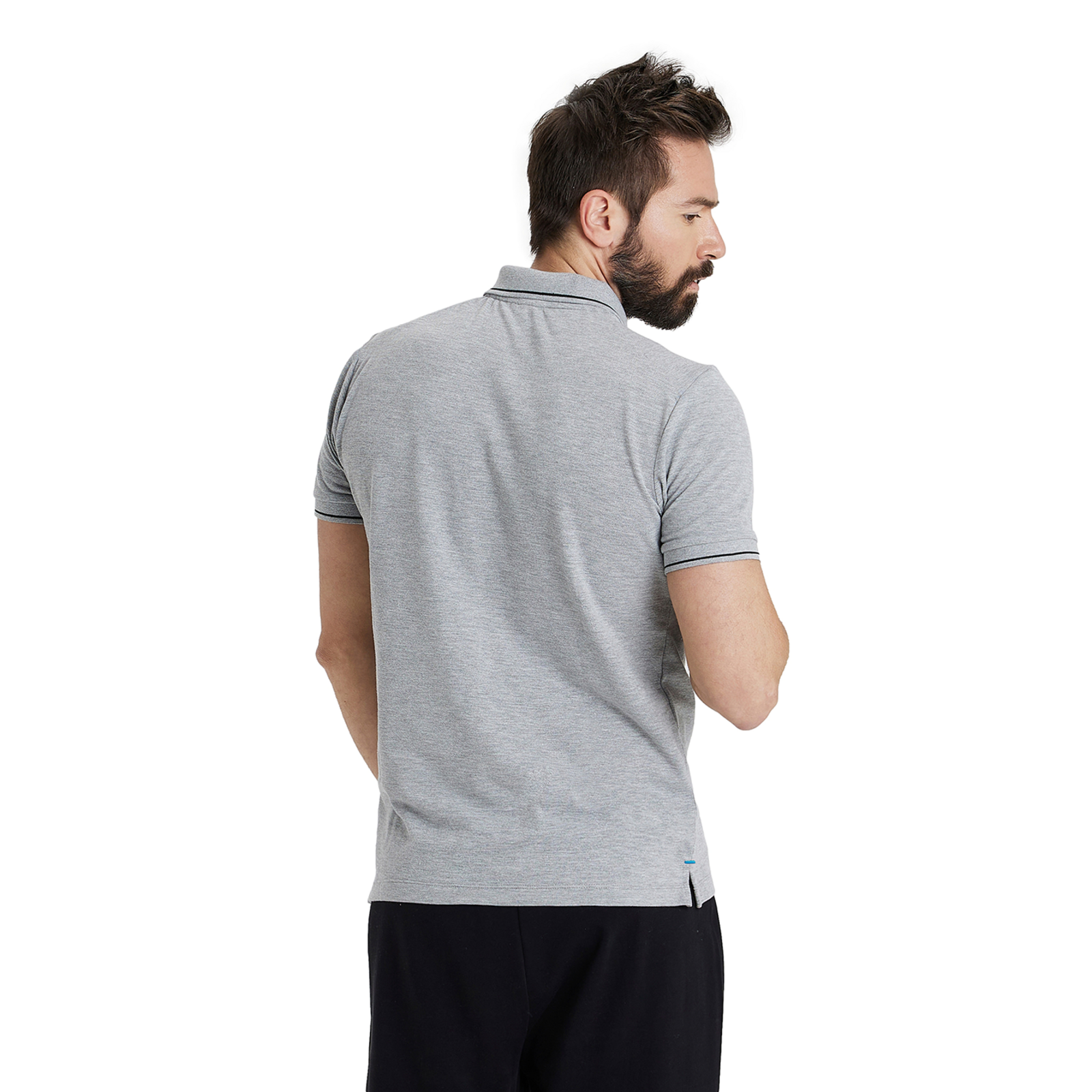 Arena Team Poloshirt Solid Cotton in GRAU