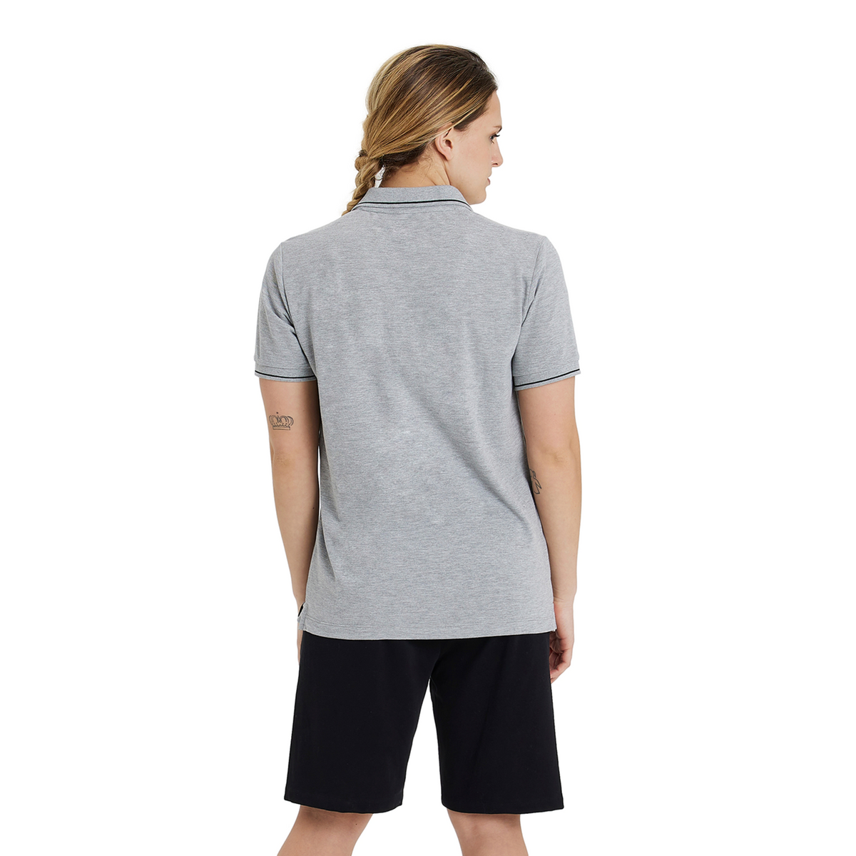 Arena Team Poloshirt Solid Cotton in GRAU