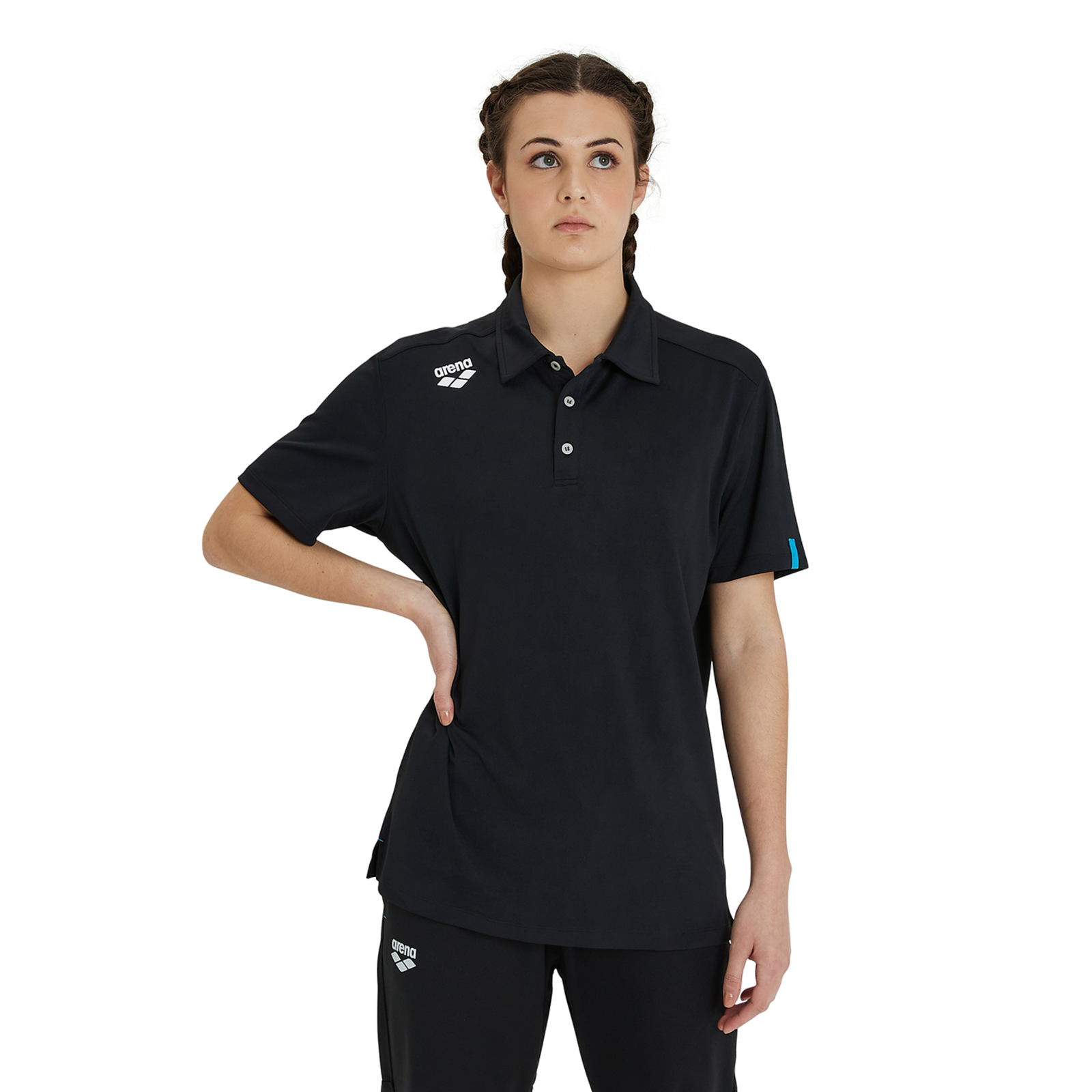 Arena Team Poloshirt Solid in SCHWARZ