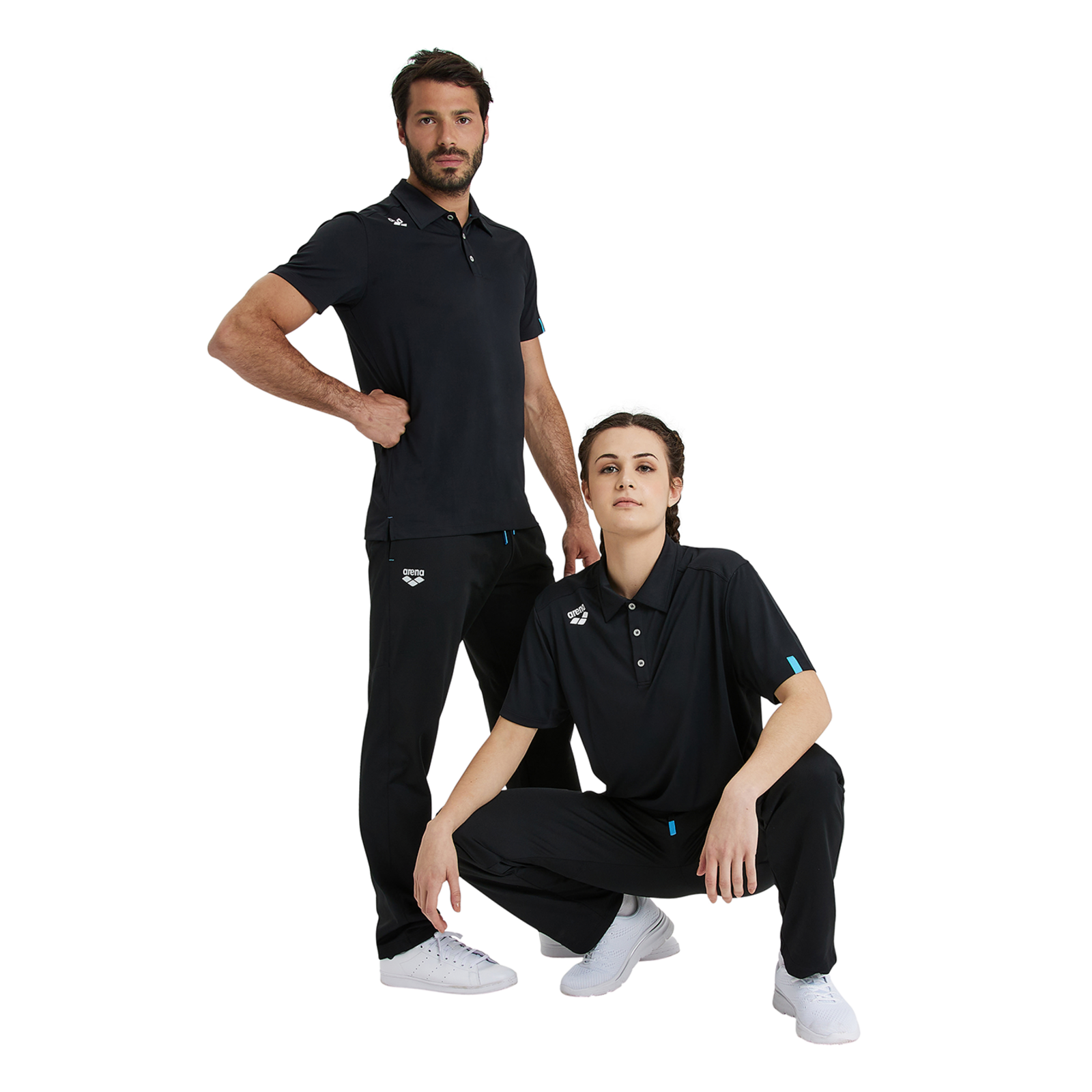 Arena Team Poloshirt Solid in SCHWARZ