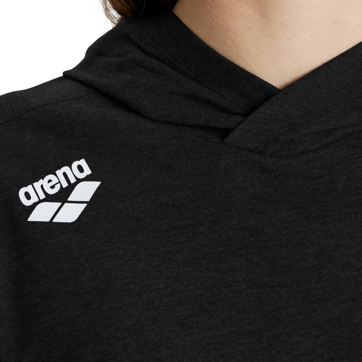 Arena Team Hooded Long Sleeve T-Shirt Panel in SCHWARZ
