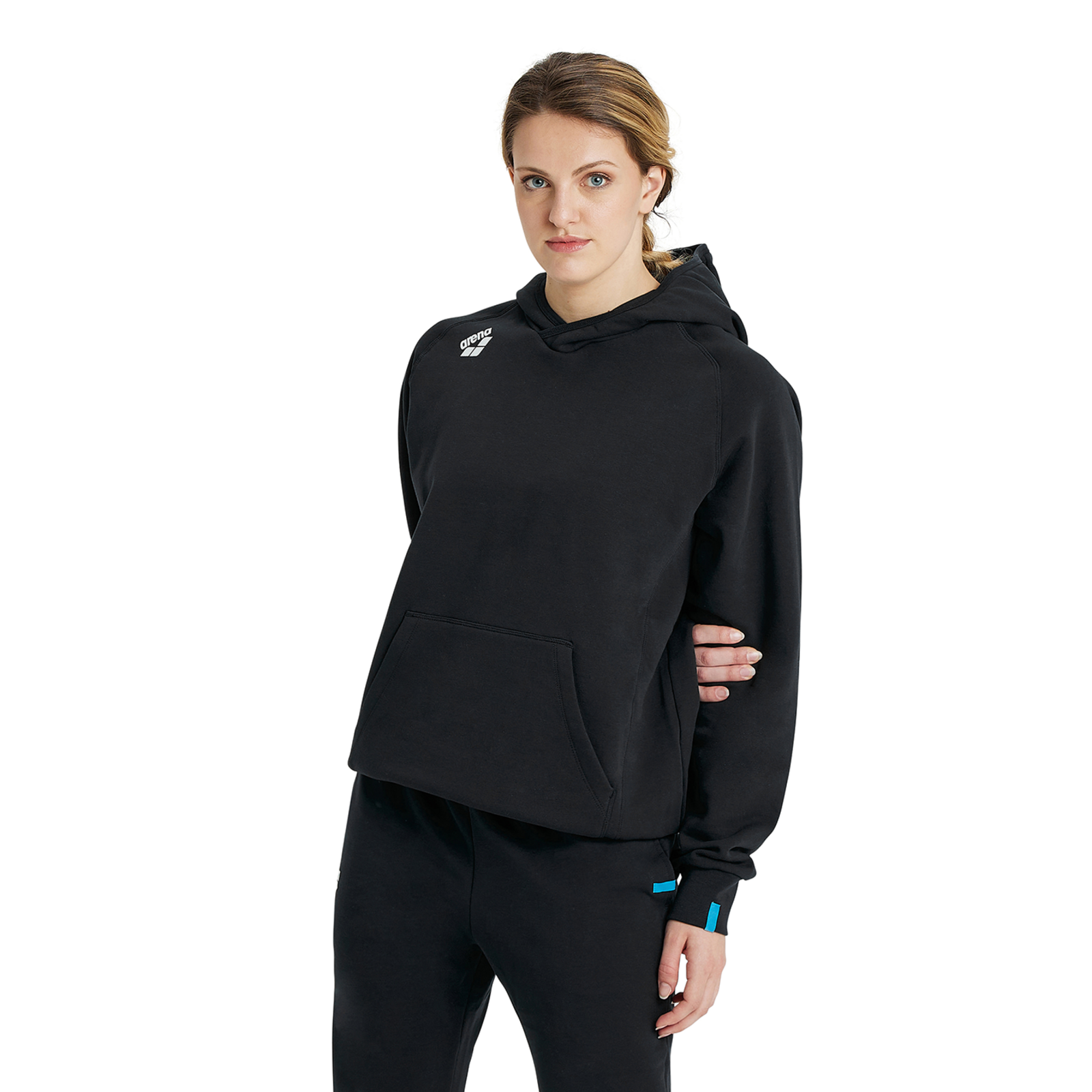 Arena Team Hooded Sweat Panel in SCHWARZ