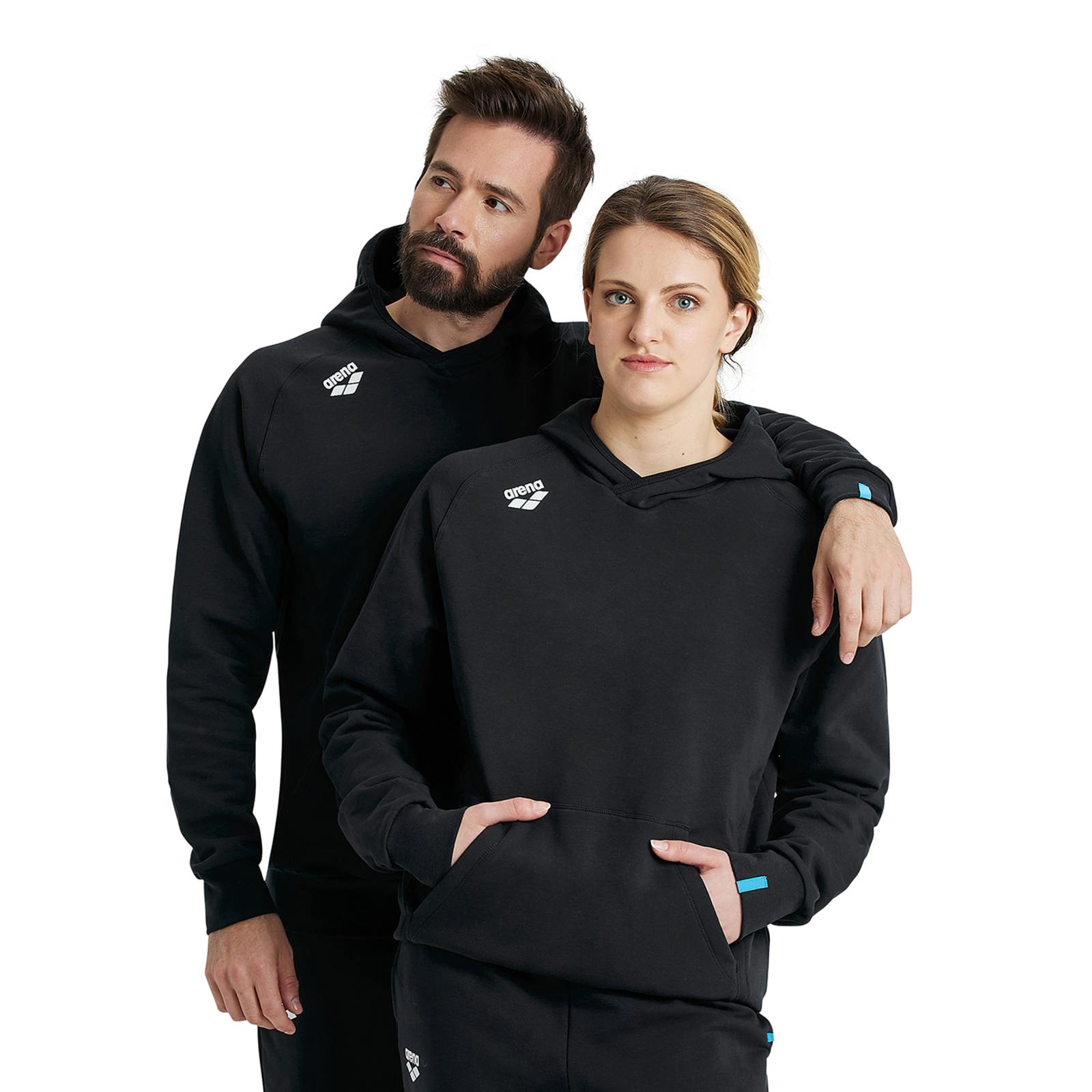 Arena Team Hooded Sweat Panel in SCHWARZ