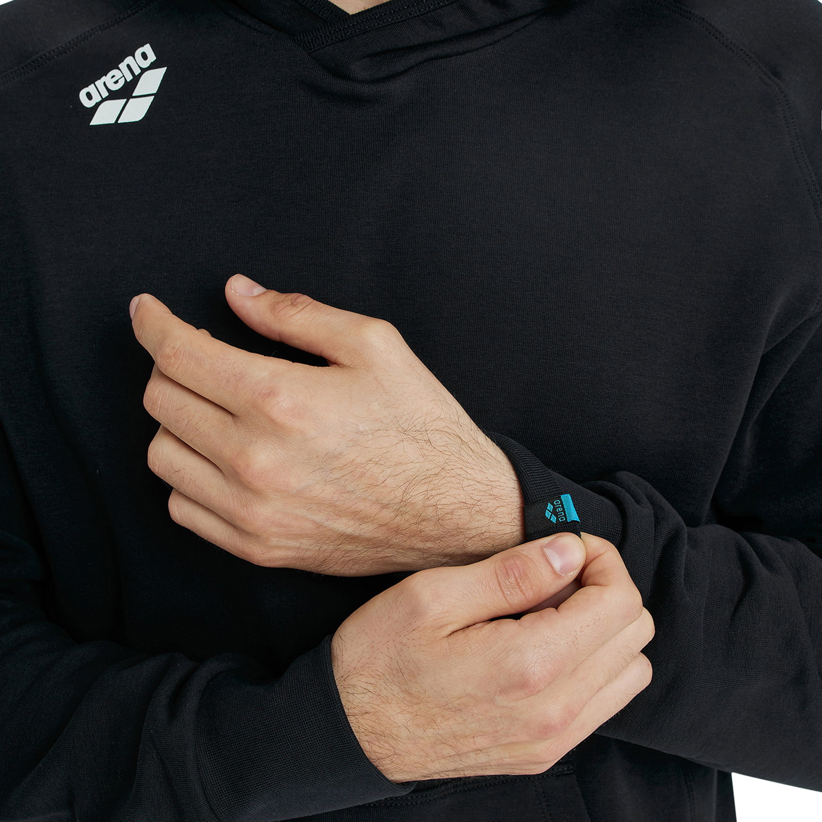 Arena Team Hooded Sweat Panel in SCHWARZ