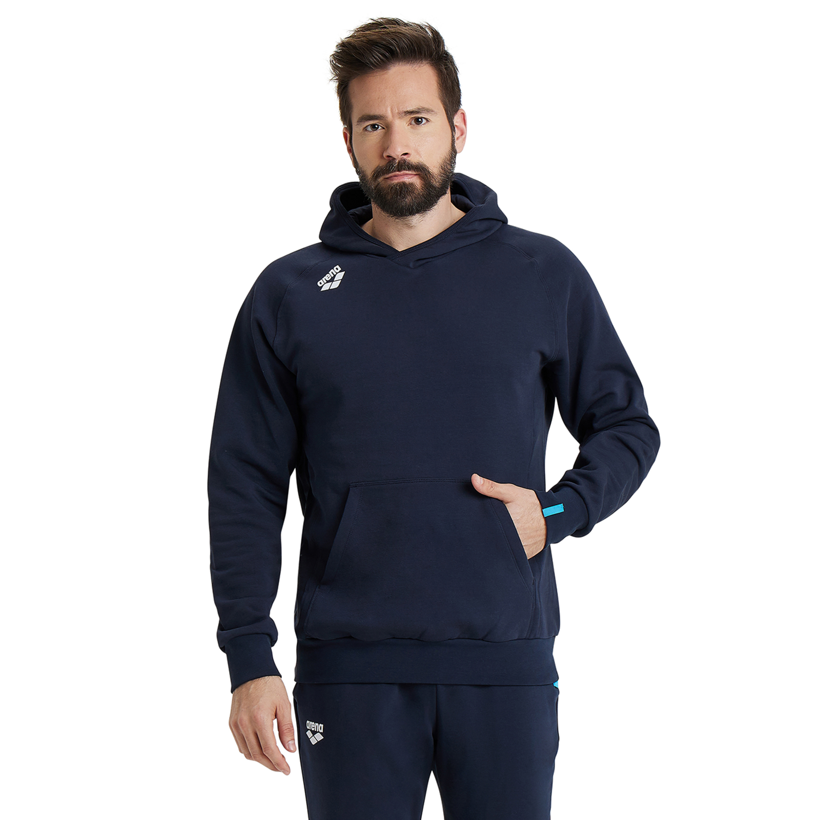 Arena Team Hooded Sweat Panel in SCHWARZ