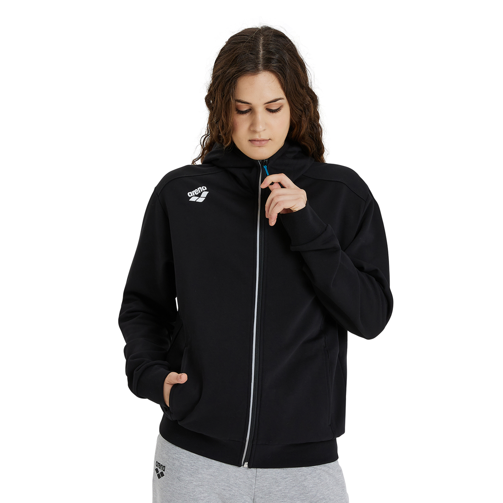 Arena Team Hooded Jacket Panel in SCHWARZ