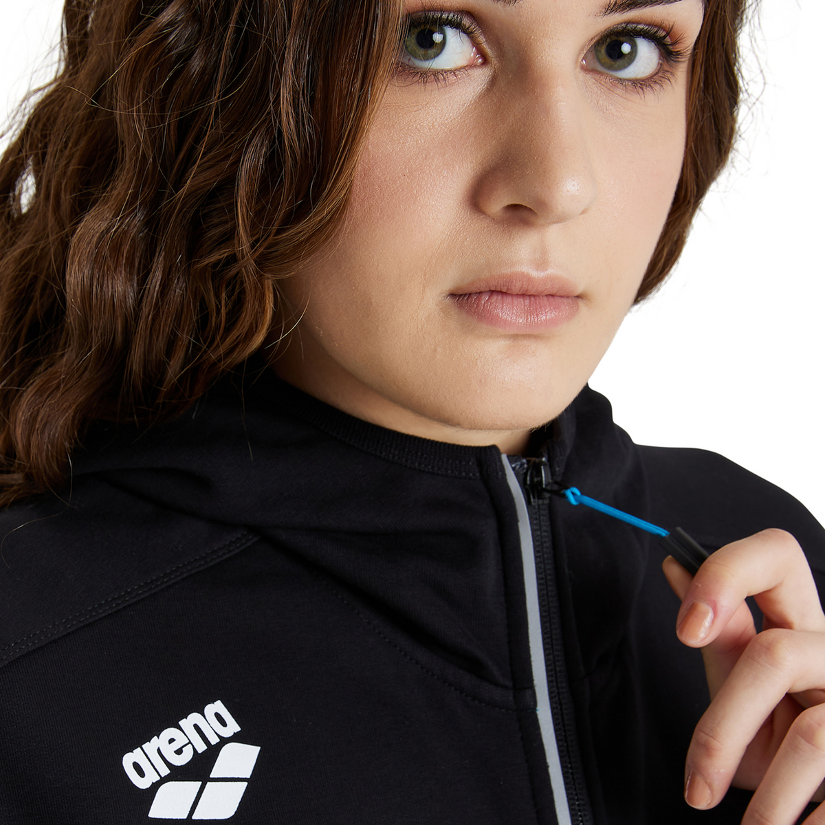 Arena Team Hooded Jacket Panel in SCHWARZ