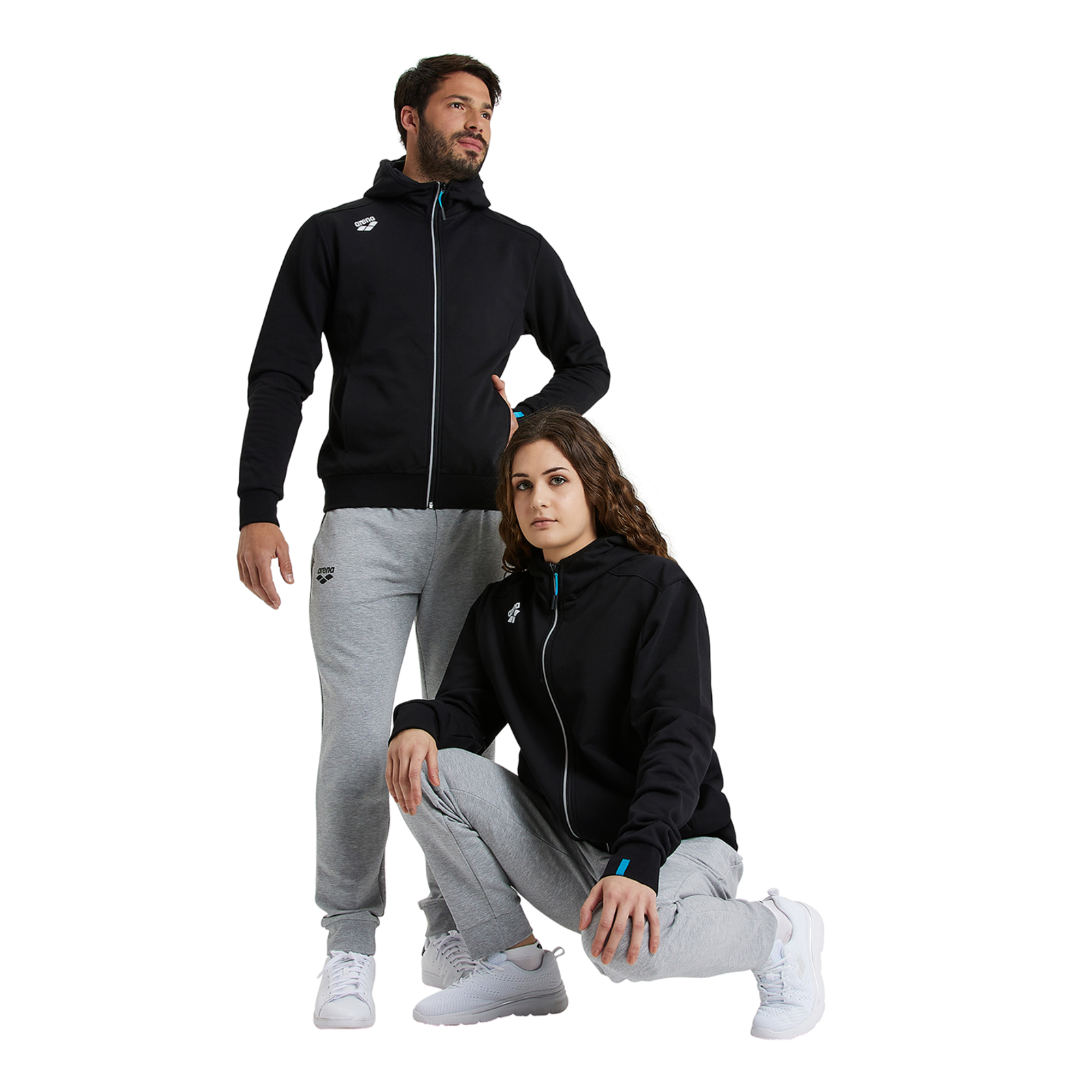 Arena Team Hooded Jacket Panel in SCHWARZ