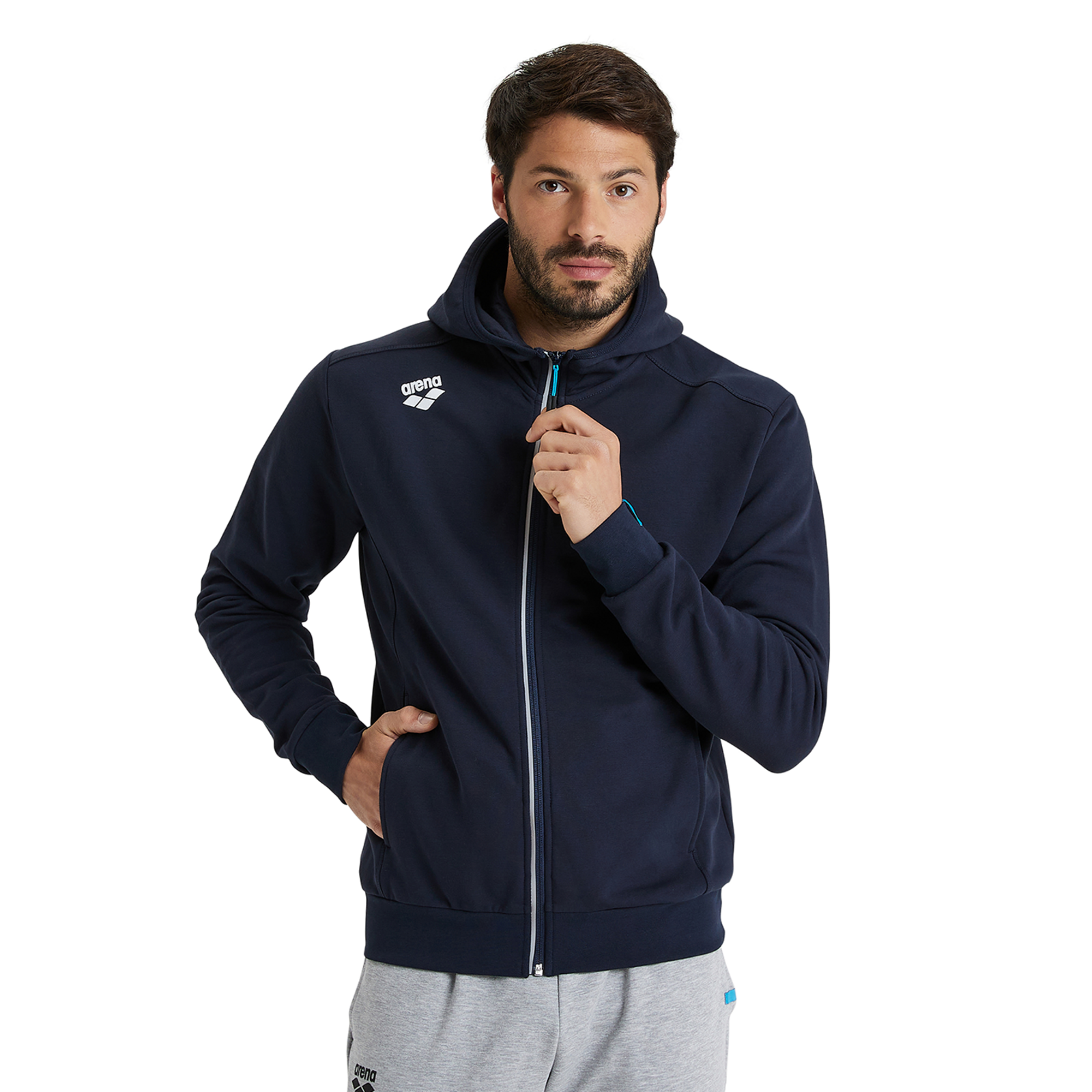 Arena Team Hooded Jacket Panel in SCHWARZ